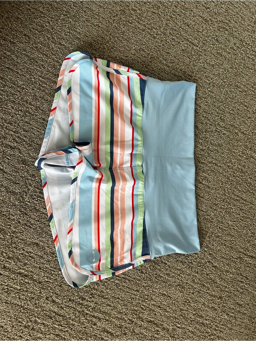 Roxy Pastel Striped Bandeau Top - Light Blue & Pastel Multi